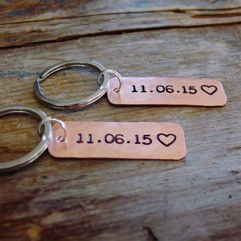 Personalized Couples Gift Matching Set of 2 Keychains Custom | Etsy