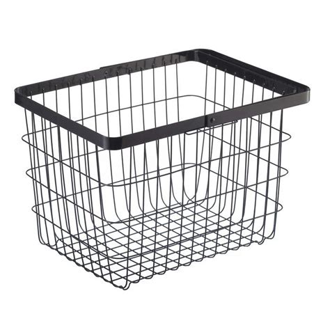 a black wire basket on a white background
