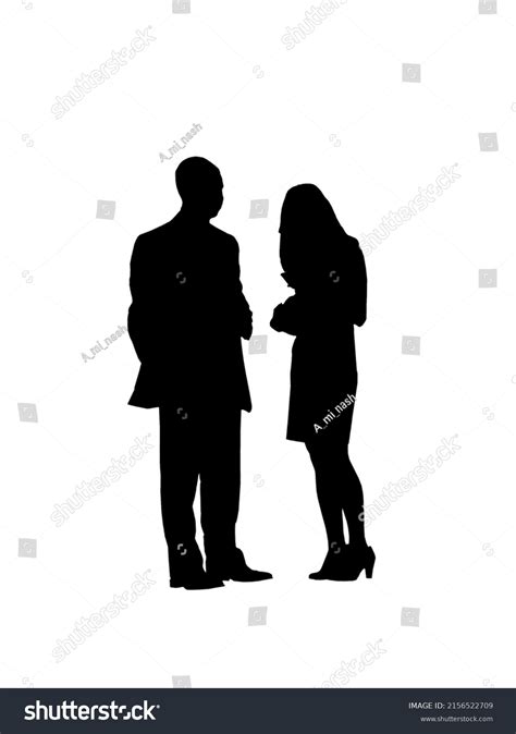 Silhouettes Two People Silhouette Two Talking Stock Vector (Royalty ...