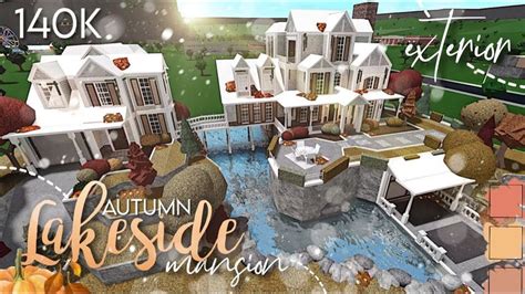 BLOXBURG | Autumn Lakeside Mansion 140K | EXTERIOR - YouTube | Unique house design, Design your ...