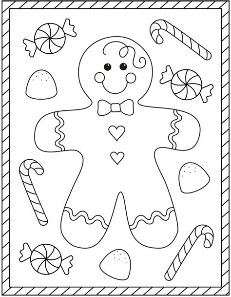 Christmas Coloring Pages For Kids Gingerbread Coloring Pages