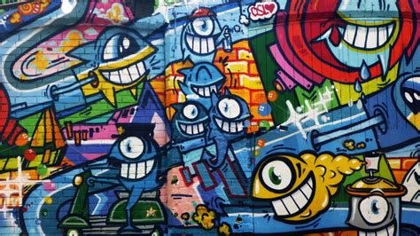 Download wallpaper 1366x768 graffiti, wall art, bright, street wall ...