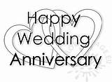 Happy Wedding Anniversary  Coloring Page sketch template