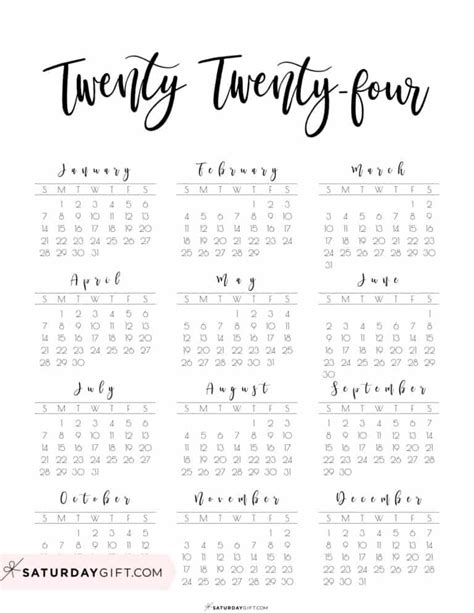 2024 Monthly Calendar Printable Free Pdf Cute Drawings - Haley Keriann