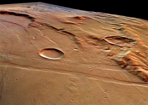 ESA - A heavily eroded impact crater at Solis Planum, in the Thaumasia ...