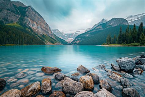 Wallpaper Lake Louise, 5k, 4k wallpaper, Canada, National Park, Banff, glacial lake, vacation ...