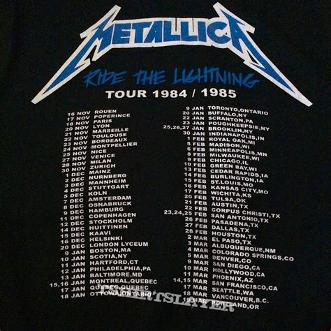 Metallica: Ride the Lightning Tour Shirt(Re-Print) | TShirtSlayer TShirt and BattleJacket Gallery