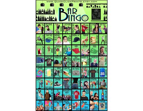 Big Bar Bingo -30 Cards -Pub Crawl Bingo -People Watching - Printable Bingo Cards