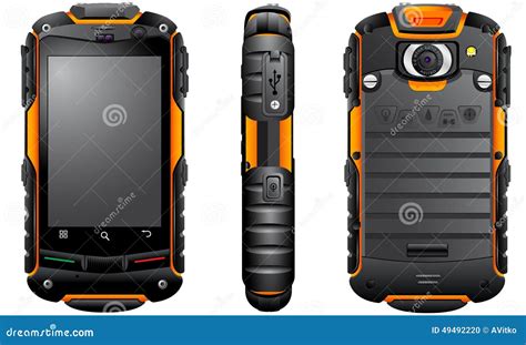 AGM Rock V5 Rugged Shielded Android Smartphone Stock Illustration ...