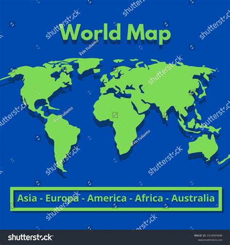 World Map Containing Continents Asia Europe Stock Illustration ...