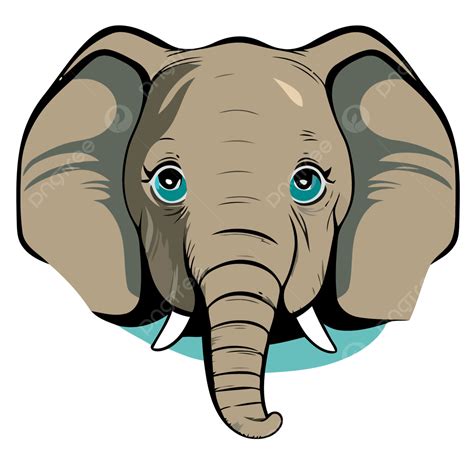 Elephant Face, Sticker Clipart Elephants Head Vector Illustration Illustration Cartoon, Sticker ...