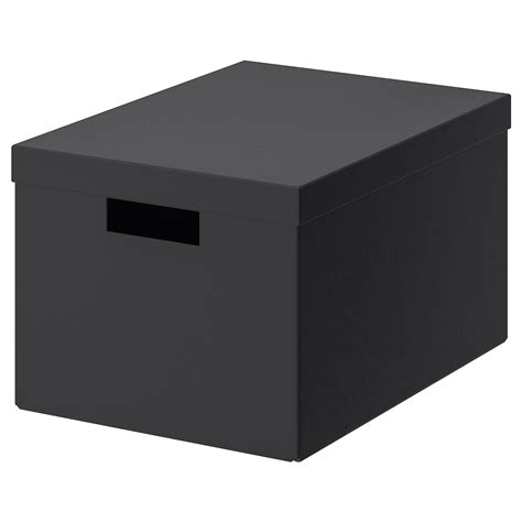 TJENA Storage box with lid - black - IKEA