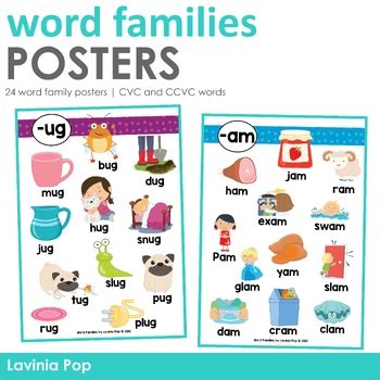 Word Family Posters by Lavinia Pop | Teachers Pay Teachers