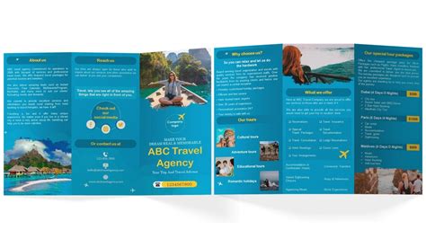 Travel Agency Brochure Trifold PPT Example