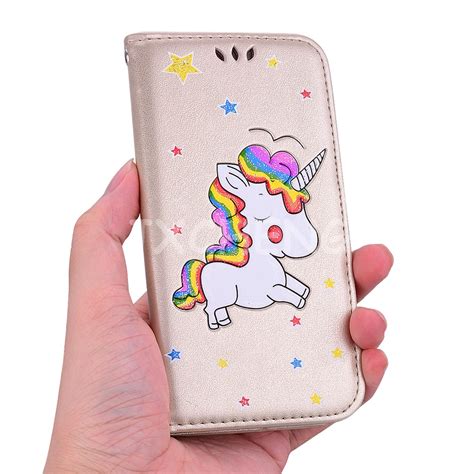 Unicorn Glitter Leather Phone Case for Samsung Galaxy A6 A7 J3 J4 J6 ...