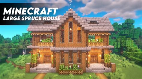 Minecraft: How to Build a Large Spruce House | Spruce Survival House ...