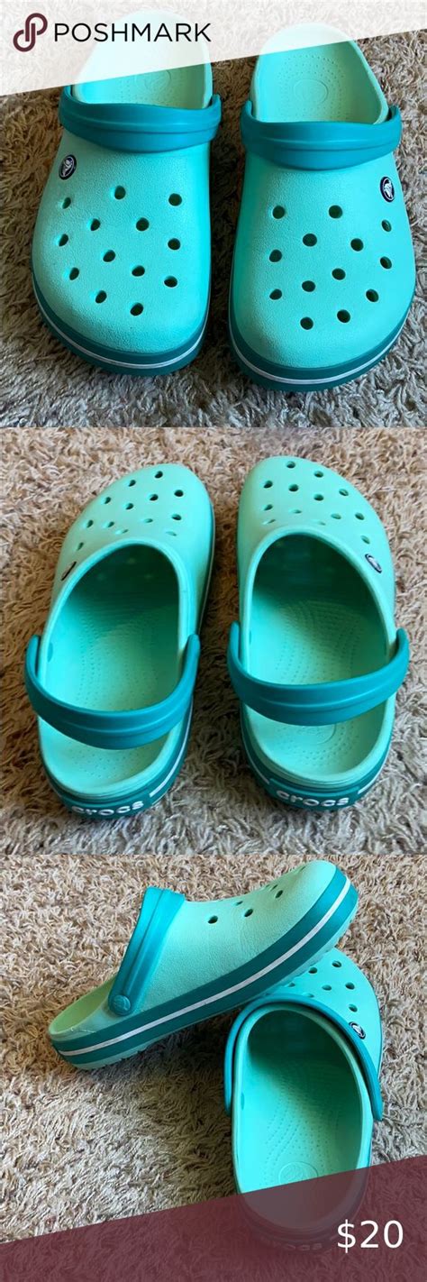 Crocs crocband mint teal shoes size 10 | Teal shoes, Crocs, Crocs crocband