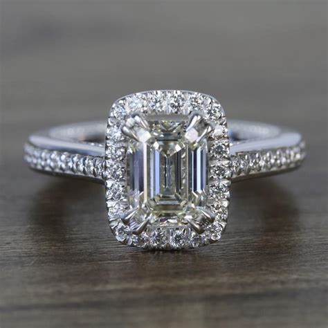 Sunrise Halo 2 Carat Emerald Diamond Engagement Ring | Dream engagement ...