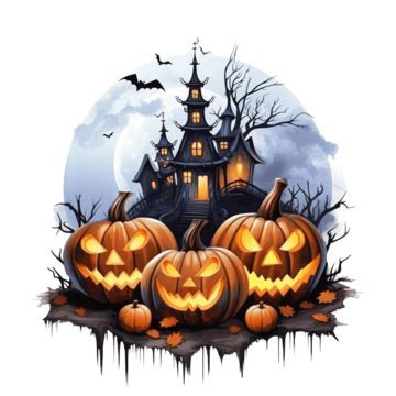Halloween Scary Pumpkin With Night Theme And Scary Castle, Party Post, Club Flyer, Night Flyer ...