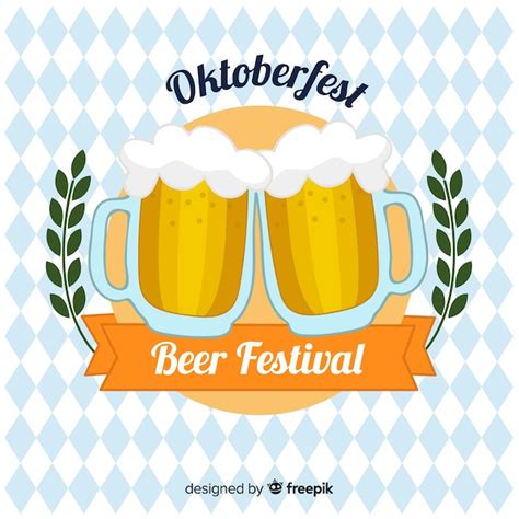 Free Vector | Classic hand drawn oktoberfest composition