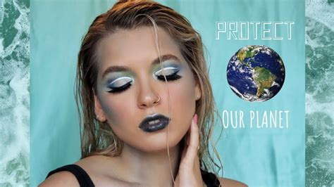 OCEAN EYES MAKEUP TUTORIAL | happy Earth day!!!! - YouTube