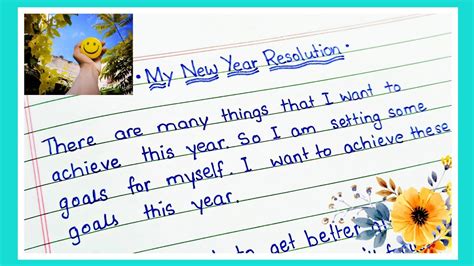 My New Year Resolution 2023 Essay / New Year Resolution in English ...