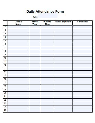 FREE 50+ Attendance Form Samples in PDF | MS Word