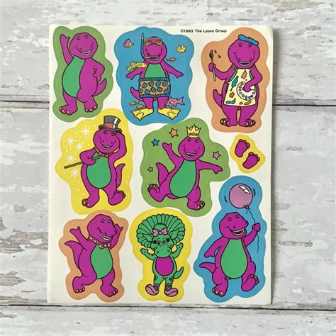 Collectors Barney Stickers from 1993. Includes... - Depop