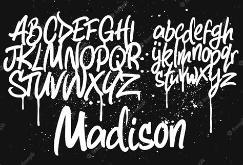 Marker graffiti font, ilustración de tipografía manuscrita | Vector Premium