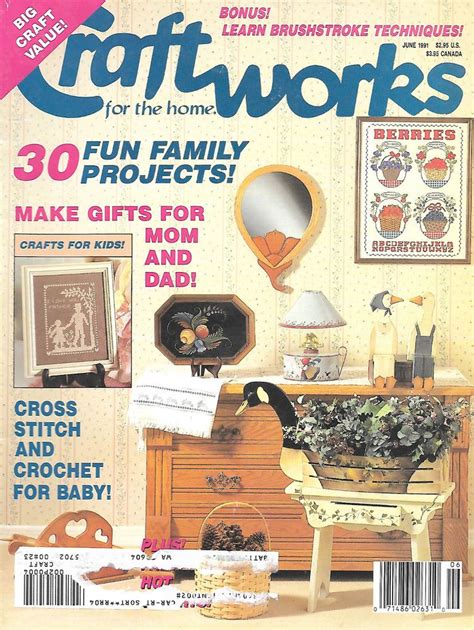 Craftworks For Home Magazine June 1991 Patterns Idea Book Kids Crafts ...