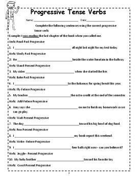 Progressive Tense Verbs | Progressive verbs, Verb worksheets, Perfect verb tense