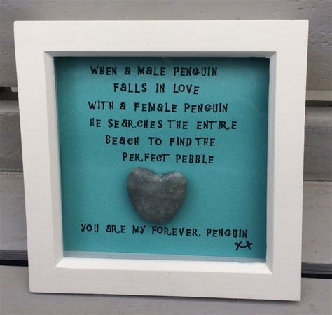 Forever Penguin Love Heart Pebble Frame by UniqueByTracy on Etsy | Penguin love quotes, Penguin ...