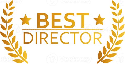 Best director award illustration in golden colors. Tribute sign with ...