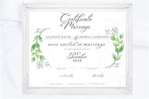 Printable Keepsake Marriage Certificate - Printable Word Searches