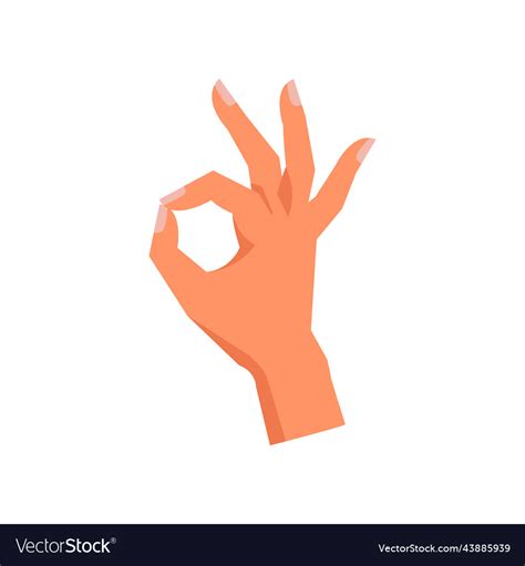 Hand gesture okay sign circle with fingers Vector Image