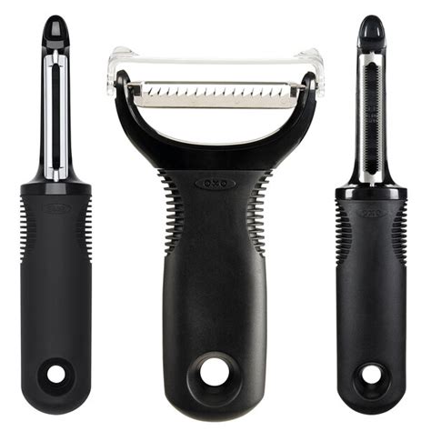 OXO 1140380 Good Grips 3-Piece Vegetable Peeler Set with Straight, Serrated, and Julienne ...