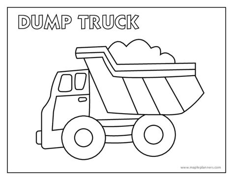 Free Printable Dump Truck Coloring Page for Boys