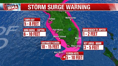 Hurricane Storm Surge Map Florida - United States Map