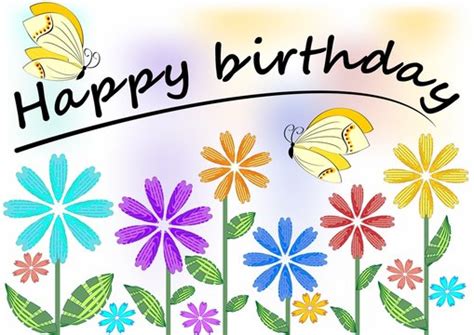 Happy Birthday Flowers Clipart