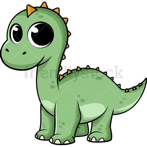 Cute Baby Dinosaur Cartoon Vector Clipart - FriendlyStock