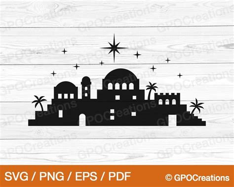 Bethlehem SVG Christmas Star SVG Bethlehem Silhouette - Etsy