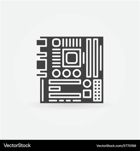 Computer motherboard icon or logo Royalty Free Vector Image