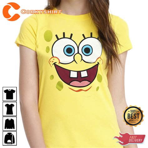 Spongebob Squarepants Face Junior T-Shirt For Women For Kids For Men ...