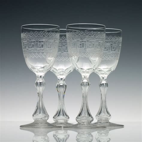 Set of Six Victorian Engraved Port Wine Glasses c1870 - Drinking Glasses | Exhibit Antiques ...