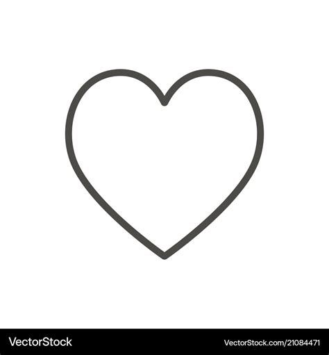 Heart icon line outline love symbol Royalty Free Vector