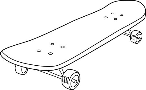 Skateboard Coloring Page - Free Clip Art