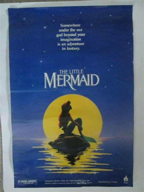 THE LITTLE MERMAID Movie Poster Disney 1989 Rolled 17.5" x 25.5 ...