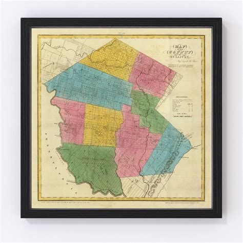 Vintage Map of Sullivan County New York, 1829 by Ted's Vintage Art