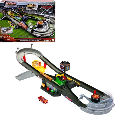 Disney and Pixar Cars Piston Cup Action Speedway Playset, 1:55 Scale Track Set with Toy Car ...