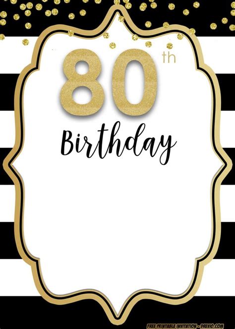 Free Printable 80th Birthday Invitations | DREVIO